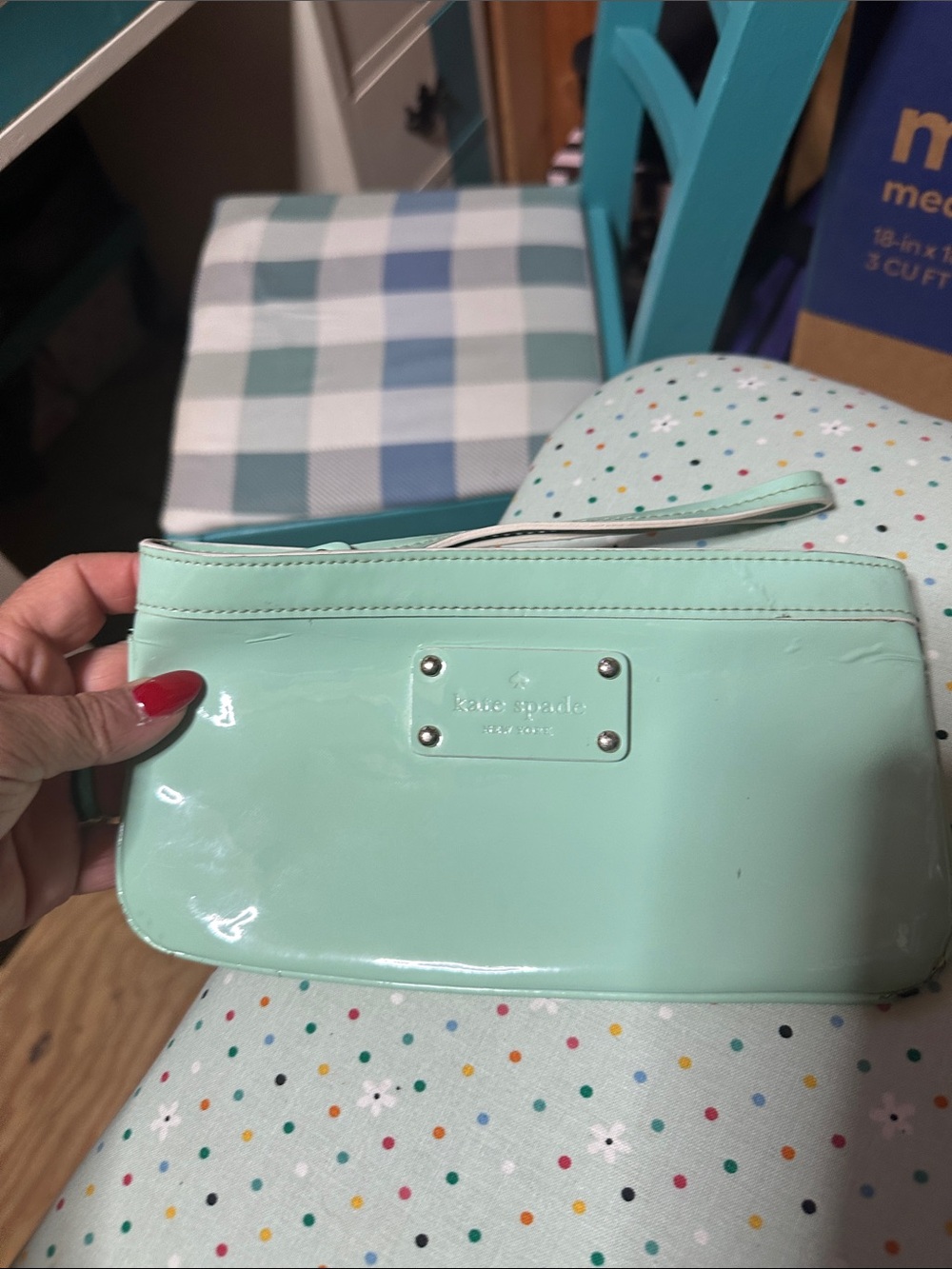 kate spade Patent Leather Wristlet in Mint